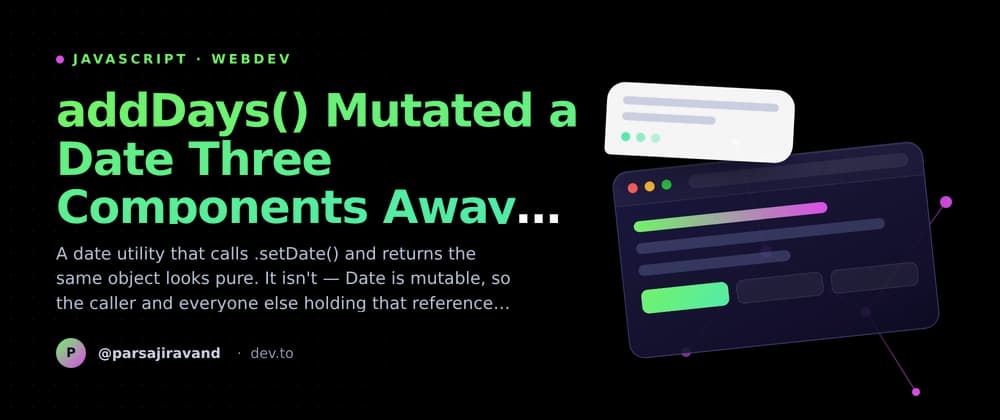 addDays() Mutated a Date Three Components Away From Where I Called It