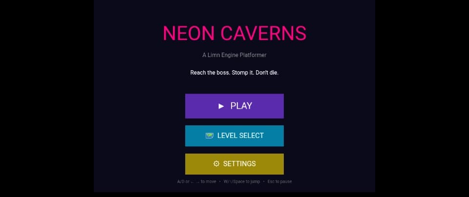 ๐ฎ Neon Caverns: A Platformer Built with Limn Engine โ Play It Now