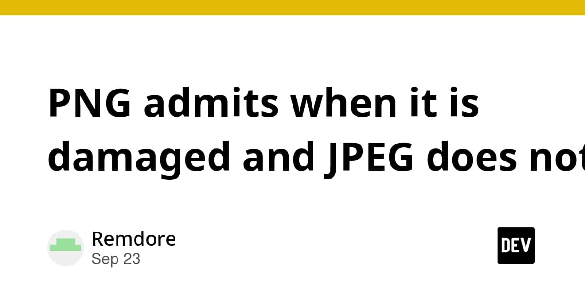 PNG admits when it is damaged and JPEG does not