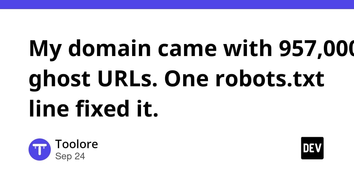 My domain came with 957,000 ghost URLs. One robots.txt line fixed it.