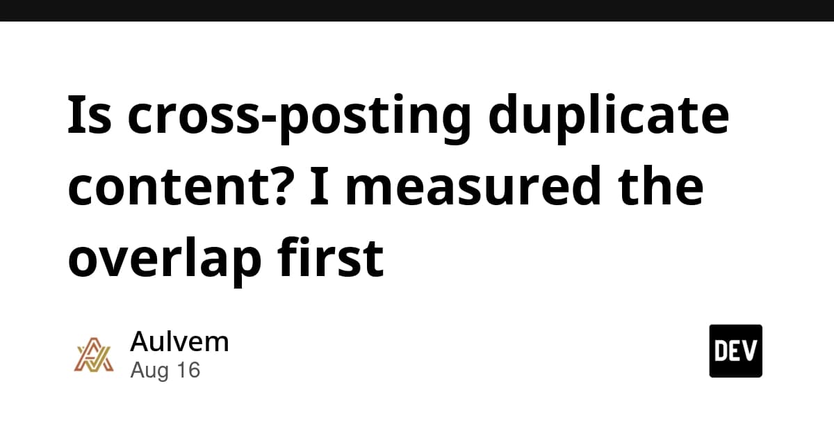 Is cross-posting duplicate content? I measured the overlap first