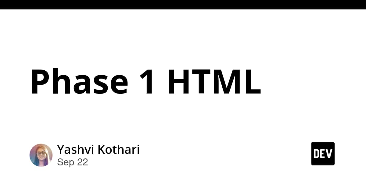 Phase 1 HTML