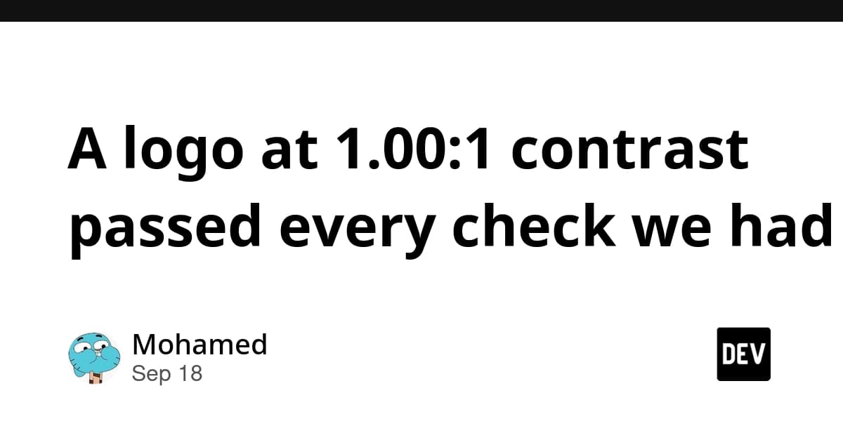 A logo at 1.00:1 contrast passed every check we had