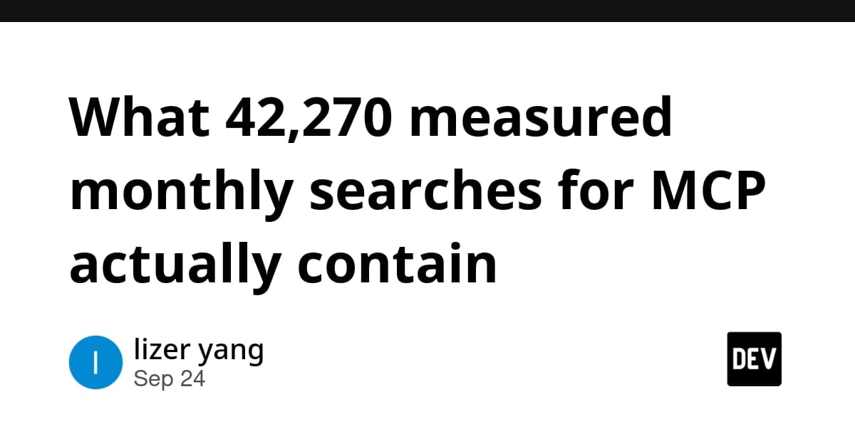 What 42,270 measured monthly searches for MCP actually contain
